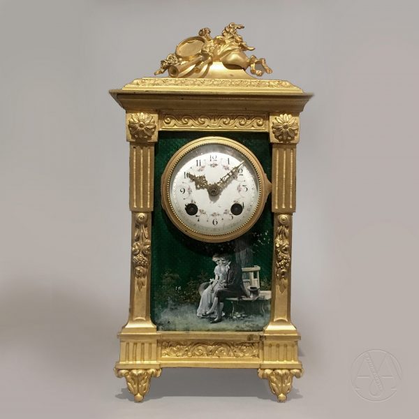 精美的路易十六风格珐琅壁炉钟