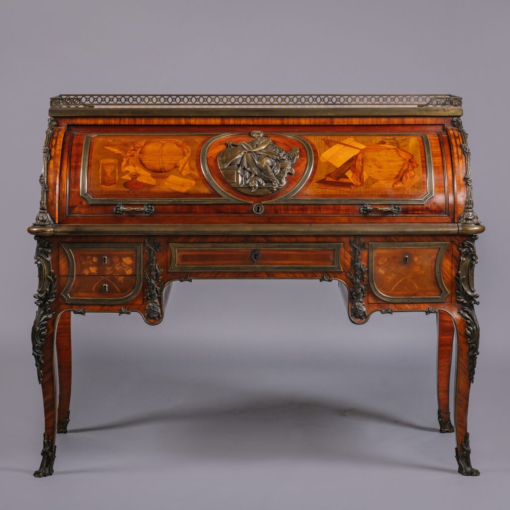 A Louis XV Style Gilt-Bronze Mounted Marquetry Cylinder Bureau - Adrian ...