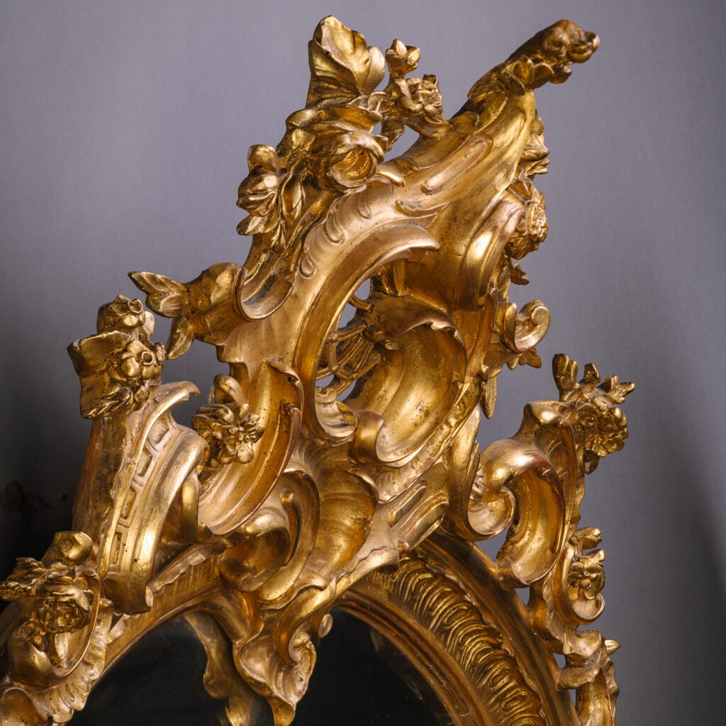 A Rare and Large Pair of Florentine Cartouche-Shaped Giltwood Wall ...