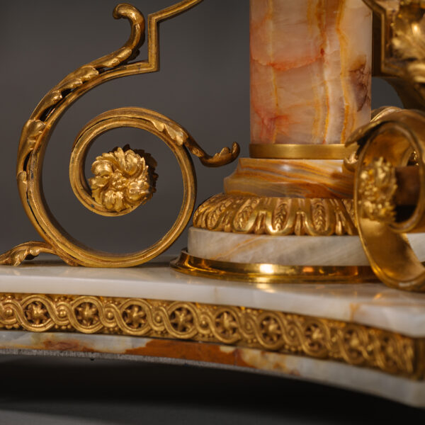 A Fine Napoléon III Gilt-Bronze Mounted and Sèvres Style Porcelain-Inset Onyx Gueridon